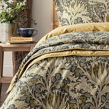Load image into Gallery viewer, WILLIAM MORRIS &lt;BR&gt;
Artichoke Duvet Cover Set &lt;BR&gt;
Charcoal &lt;BR&gt;
