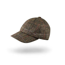 Load image into Gallery viewer, JOHN HANLY &lt;BR&gt;
Baseball Cap with Ear Flap &lt;BR&gt;
Dark Green Black Herringbone &lt;BR&gt;
