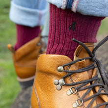 Load image into Gallery viewer, SWOLE PANDA SOCKS &lt;br&gt;
Men&#39;s Bamboo Boot socks&lt;br&gt; 
Burgundy
