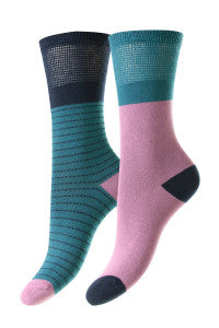 HJ HALL <BR>
Ladies Bamboo Comfort Top 2 Pack <BR>
Teal <BR>