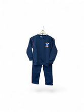 Load image into Gallery viewer, BAYLIN NS <BR>
Crested Track Suit <BR>
Navy Crested Sweatshirt, red piping on Navy bottoms <BR>
