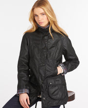 Load image into Gallery viewer, BARBOUR &lt;BR&gt;
Ladies Beadnell® Wax Jacket &lt;BR&gt;
Black &lt;BR&gt;
