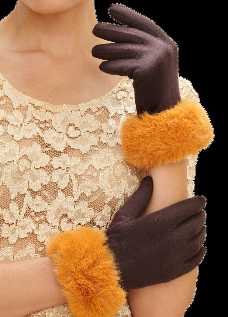 POWDER <BR>
Bettina Gloves <BR>
Chocolate & Mustard <BR>