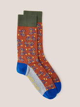 Load image into Gallery viewer, WHITE STUFF &lt;BR&gt;
Mens Ankle Socks, Bicycles&lt;BR&gt;
Orange Mix &lt;BR&gt;

