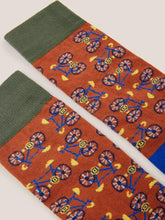 Load image into Gallery viewer, WHITE STUFF &lt;BR&gt;
Mens Ankle Socks, Bicycles&lt;BR&gt;
Orange Mix &lt;BR&gt;
