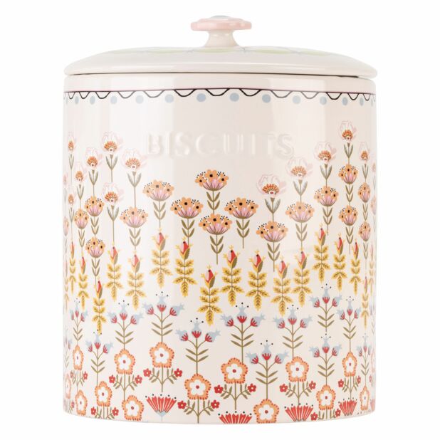 CATH KIDSTON <BR>
Painted Table Biscuit Jar <BR>
Cream <BR>