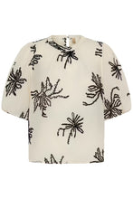 Load image into Gallery viewer, CULTURE <BR>
Bisera Top <BR>
Cream with Black embellishment <BR>
