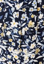 Load image into Gallery viewer, MORE &amp; MORE &lt;BR&gt;
Pussy-Bow Blouse with flower print &lt;BR&gt;
Navy Yellow mix &lt;BR&gt;
