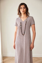 Load image into Gallery viewer, PERUZZI <BR>
Cross Line Dress <BR>
Brown stripe <BR>
