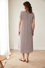 Load image into Gallery viewer, PERUZZI <BR>
Cross Line Dress <BR>
Brown stripe <BR>
