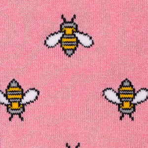 SWOLE PANDA <BR>
Men’s Bumble Bee Bamboo Socks <BR>
Pink <BR>