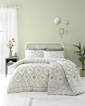 Load image into Gallery viewer, CATHERINE LANSFIELD &lt;BR&gt;
Cameo Floral Reversible Quilted Bedspread &lt;BNR&gt;
Natural Green &lt;BR&gt;

