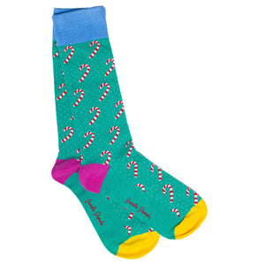 SWOLE PANDA <BR>
Men’s Candy Cane Bamboo Socks <BR>
Turquoise <BR>
