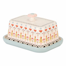 Load image into Gallery viewer, Block butter is best served on its very own dish! This painted table covered butter dish from Cath K
