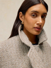 Load image into Gallery viewer, WHITE STUFF <BR>
Camilla Herringbone Tweed Coat <BR>
Natural <BR>
