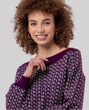 Load image into Gallery viewer, SURKANA <BR>
Boat neck jacquard jumper <BR>
Purple Mix <BR>
