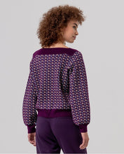 Load image into Gallery viewer, SURKANA <BR>
Boat neck jacquard jumper <BR>
Purple Mix <BR>
