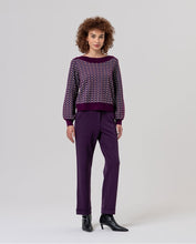Load image into Gallery viewer, SURKANA <BR>
Boat neck jacquard jumper <BR>
Purple Mix <BR>
