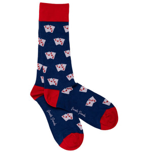 SWOLE PANDA <BR>
Men’s Playing Cards Bamboo Socks <BR>
Royal <BR>