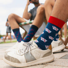 Load image into Gallery viewer, SWOLE PANDA &lt;BR&gt;
Men’s Playing Cards Bamboo Socks &lt;BR&gt;
Royal &lt;BR&gt;
