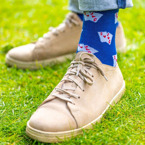 SWOLE PANDA <BR>
Men’s Playing Cards Bamboo Socks <BR>
Royal <BR>