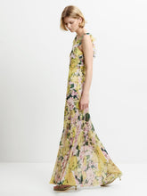 Load image into Gallery viewer, FRENCH CONNECTION <BR>
Carla Ari Chiffon Curved Seam Maxi Dress <BR>
Yellow Multi <BR>

