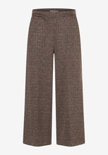 Load image into Gallery viewer, MORE &amp; MORE &lt;BR&gt;
Jersey culottes with houndstooth pattern &lt;BR&gt;
Check in brown/ecru/burgundy&lt;BR&gt;
