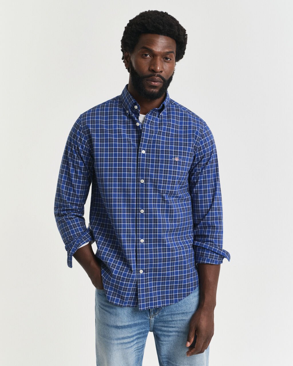 GANT <BR>
Regular Fit Checked Classic Poplin Shirt <BR>
3 Colours to choose from <BR>