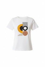Load image into Gallery viewer, PERUZZI <BR>
Circle T-shirt <BR>
Red/navy or Ochre/Black <BR>
