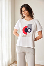 Load image into Gallery viewer, PERUZZI <BR>
Circle T-shirt <BR>
Red/navy or Ochre/Black <BR>
