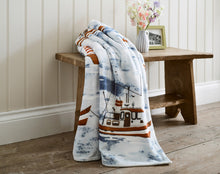 Load image into Gallery viewer, THE LYNDON COMPANY <BR>
Coastal Fishing Village Throw <BR>
Blue multi <BR>
