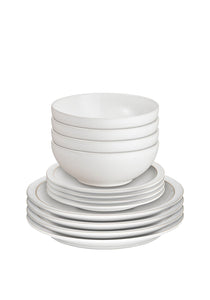 DENBY POTTERY <BR>
Cotton White 12 Piece Tableware Set <BR>
White <BR>