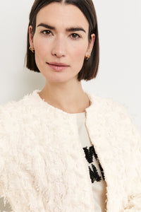 GERRY WEBER <BR>
Blazer jacket with fringing <BR>
Cream <BR>