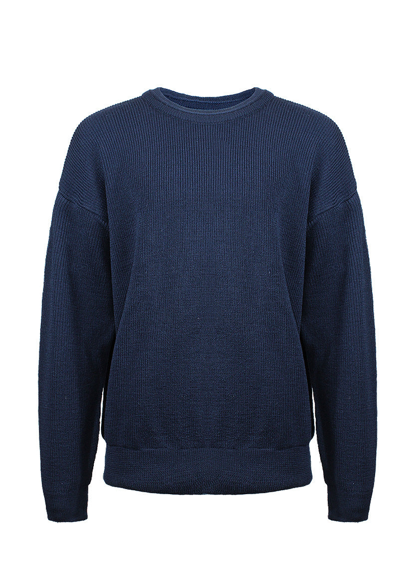 KESSLER <BR>
Dara Round Neck Chunky Knit <BR>
Navy <BR>
