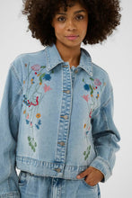 Load image into Gallery viewer, CULTURE <BR>
Embroidered Denim Bomber Jacket <BR>
Denim <BR>
