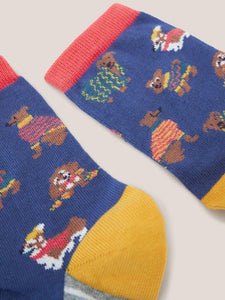 WHITE STUFF <BR>
Dog Socks in a Cracker <BR>
Blue <BR>