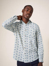 Load image into Gallery viewer, WHITE STUFF &lt;BR&gt;
Duck Shirt &lt;BR&gt;
Natural White &amp; denim blue or dark navy print &lt;BR&gt;
