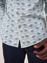 Load image into Gallery viewer, WHITE STUFF &lt;BR&gt;
Duck Shirt &lt;BR&gt;
Natural White &amp; denim blue or dark navy print &lt;BR&gt;
