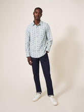 Load image into Gallery viewer, WHITE STUFF &lt;BR&gt;
Duck Shirt &lt;BR&gt;
Natural White &amp; denim blue or dark navy print &lt;BR&gt;
