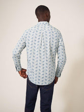 Load image into Gallery viewer, WHITE STUFF &lt;BR&gt;
Duck Shirt &lt;BR&gt;
Natural White &amp; denim blue or dark navy print &lt;BR&gt;
