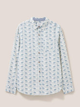 Load image into Gallery viewer, WHITE STUFF &lt;BR&gt;
Duck Shirt &lt;BR&gt;
Natural White &amp; denim blue or dark navy print &lt;BR&gt;
