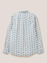 Load image into Gallery viewer, WHITE STUFF &lt;BR&gt;
Duck Shirt &lt;BR&gt;
Natural White &amp; denim blue or dark navy print &lt;BR&gt;
