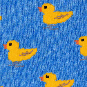 SWOLA PANDA <BR>Men's Bamboo Duck Socks <BR>Blue & Yellow <BR>