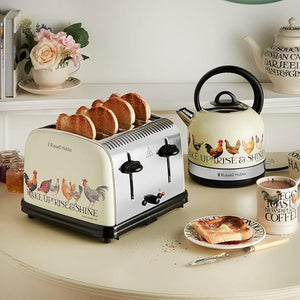 EMMA BRIDGEWATER <BR>
Rise & Shine 4 Slice Toaster <BR>
Hen motif on cream <BR>