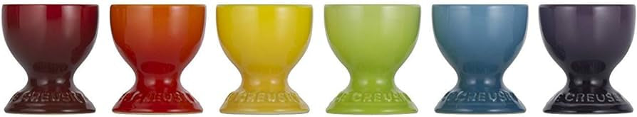 LECREUSET <BR>
Stoneware Rainbow Set of 6 Egg Cups <BR>
Rainbow <BR>