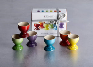 LECREUSET <BR>
Stoneware Rainbow Set of 6 Egg Cups <BR>
Rainbow <BR>