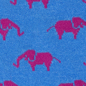 SWOLE PANDA <BR>
Men’s Elephant Bamboo Socks <BR>
Blue & Pink <BR>