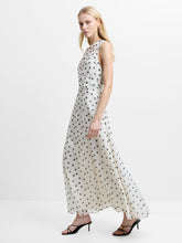Load image into Gallery viewer, FRENCH CONNECTION <BR>
Emina Chiffon Polka Dot Maxi Dress <BR>
Cream with black spot <BR>
