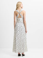 Load image into Gallery viewer, FRENCH CONNECTION <BR>
Emina Chiffon Polka Dot Maxi Dress <BR>
Cream with black spot <BR>
