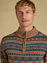 Load image into Gallery viewer, JOULES <BR>
Wool Rich Fair Isle Quarter Zip Jumper <BR>
Multi <BR>

